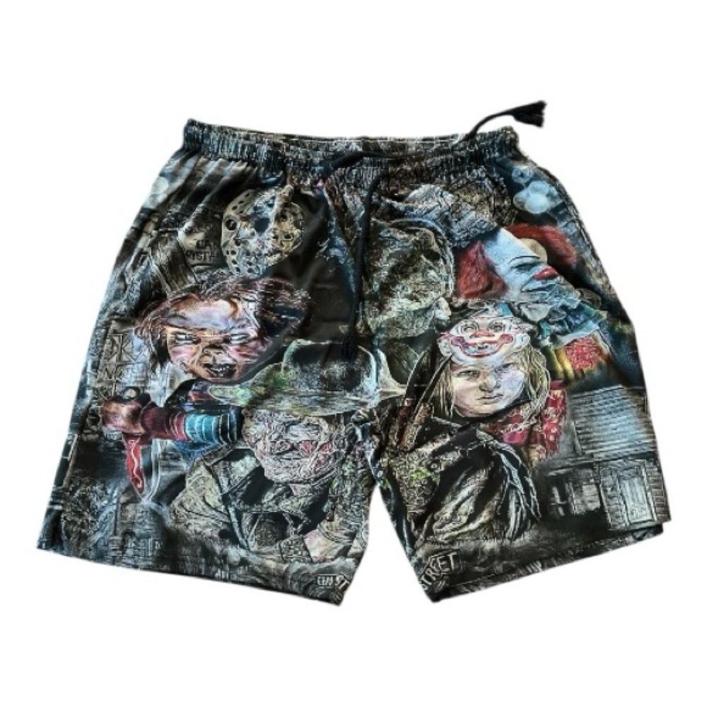 Men’s Horror Movie Swim Trunks – XL Fit 🩳🔪